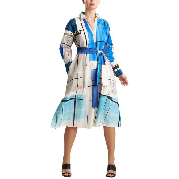 knee length dresses for ladies Della Stretch Cotton Midi Dress